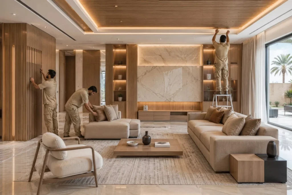 تصميم داخلي من أفضل خدمات النجارة في الرياض